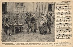 CPA Folklore Auvergne La bourree