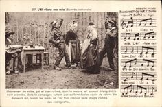 CPA Folklore Auvergne La bourree