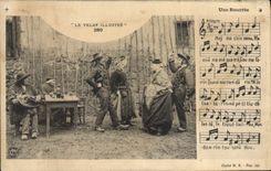 CPA Folklore Auvergne La bourree