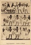 CPA Egypt Egypte Peinture egyptienne Sacrifice et offrande 