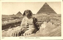 CPA Egypt Egypte Cairo The excavated sphinx