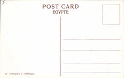 CPA Egypt Egypte Obelisk of Heliopolis