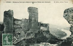 CPA Chateau Vienne Ruines du Fort de la Batie et Vallee du Rhone vers Estressin