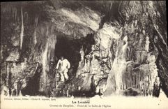 CPA Grotte Grottes de Dargilan Fonde de la salle de l'eglise La lozere 