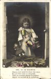 CPA Fantaisie Enfant Poupee Noel de la Chaumiere