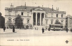CPA Palais de justice Limoges Tramway 