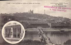 CPA Lyon Pont du Palais de justice et coteau de Fourviere Cinematophone Modern Theater Cinema