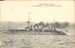 CPA Bateau de guerre Danton Cuirasse d'escadre a turbines