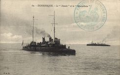CPA Bateau de guerre Dunkerque Le Dunois et la Marseillaise