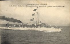 CPA Bateau de guerre le Dard Contre torpilleur d'escadre pendant les manoeuvres 