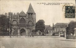 CPA Le Mans Eglise Notre Dame de la Couture et l'Hotel de la Prefecture 