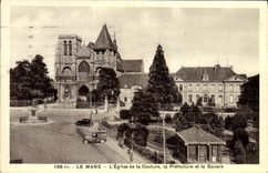 CPA Le Mans L'eglise de la Couture La Prefecture et le square