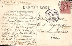 CPA Folklore Depart des Marins Bretons apres la fete Cheval