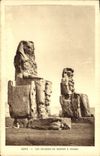 CPA Egypt Egypte Les colosses de Mennon a Thebes