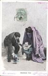 CPA Fantaisie Enfant Poupee Femme Premier pas 