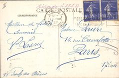 CPA Palais de justice et statue Gay Lussac Limoges Tramway