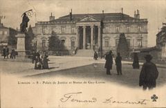CPA Palais de justice et statue de Gay Lussac Limoges