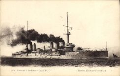 CPA Bateau de Guerre Cuirasse a turbines Diderot