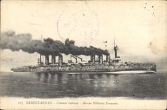 CPA Bateau de Guerre Ernest Renan Croiseur Cuirasse 