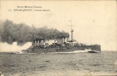 CPA Bateau de Guerre Edgar Quinet Croiseur Cuirasse