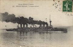 CPA Bateau de Guerre Ernest Renand Croiseur Cuirase