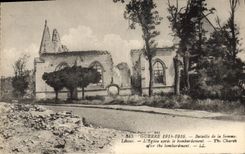 CPA Militaria Bataille de la Somme  Lihons L'eglise apres le bombardement