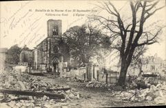 CPA Militaria Bataille de la Marne Villiers au Vent L'eglise