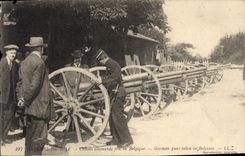 CPA Militaria Canons allemands pris en Belgique 