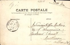 CPA Folklore Auvergne Le martyr des Stations thermales Ane Mule TOP