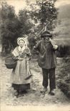 CPA Folklore Auvergne Paysans