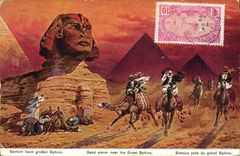 CPA Egypt Egypte Sumoun pres du grand Sphinx