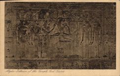 CPA Egypt Egypte Abydos Interior of the temple God Osiris