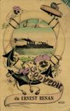 CPA Bateau de Guerre Ernest Renan Ancre de marine
