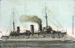 CPA Bateau de Guerre Le D'Entrecasteaux Croiseur de 2eme classe