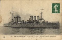 CPA Bateau de Guerre Edgar Quinet Croiseur Cuirasse