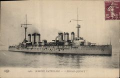 CPA Bateau de Guerre Edgar Quinet 