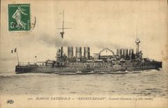 CPA Bateau de Guerre Ernest Renan Croiseur Cuirasse