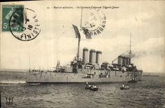 CPA Bateau de Guerre Le Croiseur Cuirasse Edgar Quinet