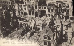 CPA Militaria Un quartier de Termonde bombarde par les Allemands