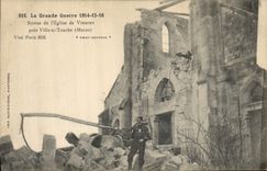 CPA Militaria Restes de l'eglise de Virginy pres Ville sur Tourbe Marne 