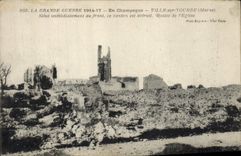 CPA Militaria Champagne Ville sur Tourbe Restes de l'eglise