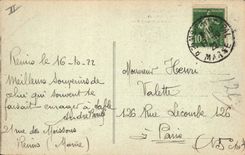 CPA Militaria Reims apres la retraite des allemands Rue Ruinart de Brimont 