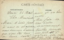 CPA Militaria Douai Le beffroi dans les ruines Vue prise de la Rue du Bellain