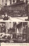 CPA Militaria Arras cathedrale Saint Martin les stalles avant et apres le bombardement 