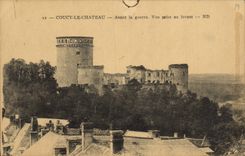 CPA Coucy le Chateau Avant la guerre Vue prise au levant