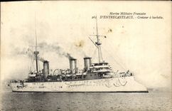 CPA Bateau de guerre D'Entrecasteaux Croiseur a barbette 