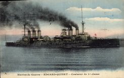 CPA Bateau de guerre Edgar Quinet Croiseur de 1ere classe