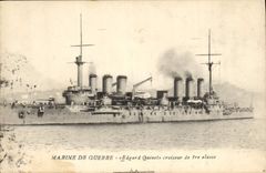 CPA Bateau de guerre Edgar Quinet Croiseur de 1ere classe