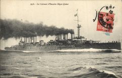 CPA Bateau de guerre Le Cuirasse d'escadre Edgar Quinet