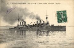 CPA Bateau de guerre Ernest Renan Croiseur Cuirasse